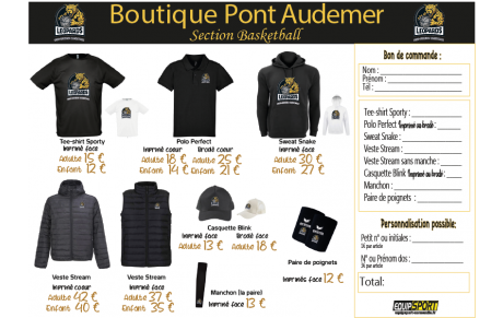 Boutique du club avec Nouveau LOGO